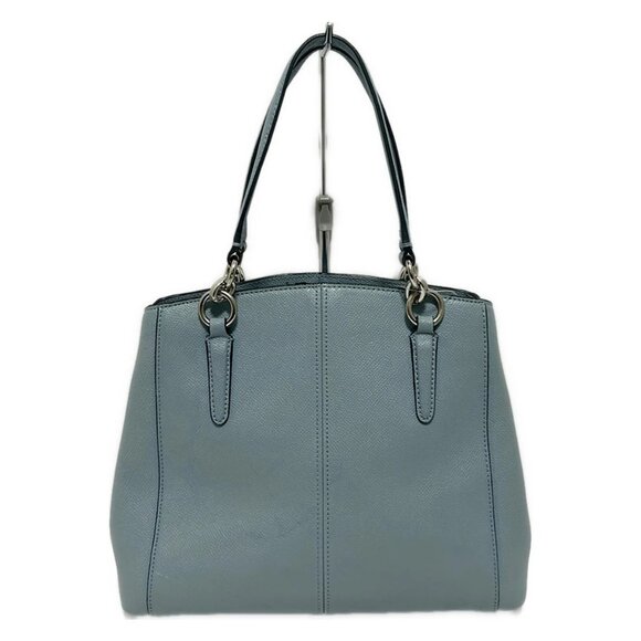 Auth COACH - F57847 Blue Gray Leather Tote Bag - Picture 3 of 9